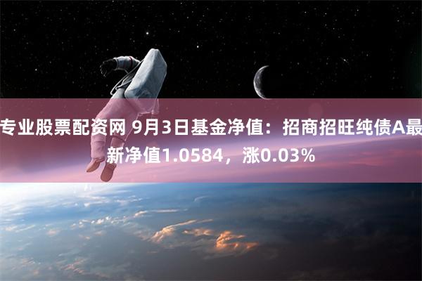 专业股票配资网 9月3日基金净值：招商招旺纯债A最新净值1.0584，涨0.03%