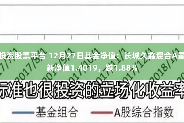 投资股票平台 12月27日基金净值：长城久鑫混合A最新净值1.4019，跌1.88%